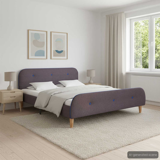 vidaXL Bed Frame without Mattress Taupe Fabric 135x190 cm