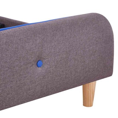 vidaXL Bed Frame without Mattress Taupe Fabric 150x200 cm King Size