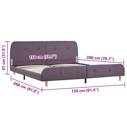 vidaXL Bed Frame without Mattress Taupe Fabric 150x200 cm King Size