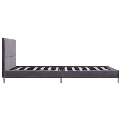 vidaXL Bed Frame | Grey | Polyester, Iron, Wood | Double | Durable | Bed Frame