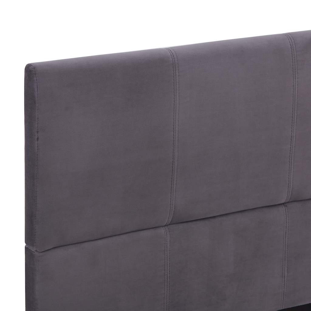 vidaXL Bed Frame | Grey | Polyester, Iron, Wood | Double | Durable | Bed Frame