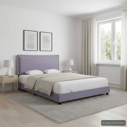 vidaXL Bed Frame without Mattress Light Grey Fabric 135x190 cm