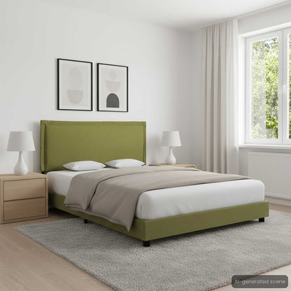 vidaXL Bed Frame without Mattress Green Fabric 135x190 cm