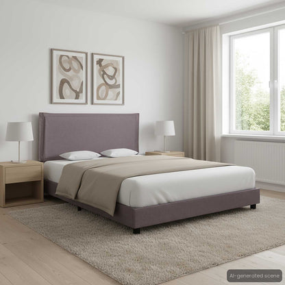 vidaXL Bed Frame without Mattress Taupe Fabric 135x190 cm