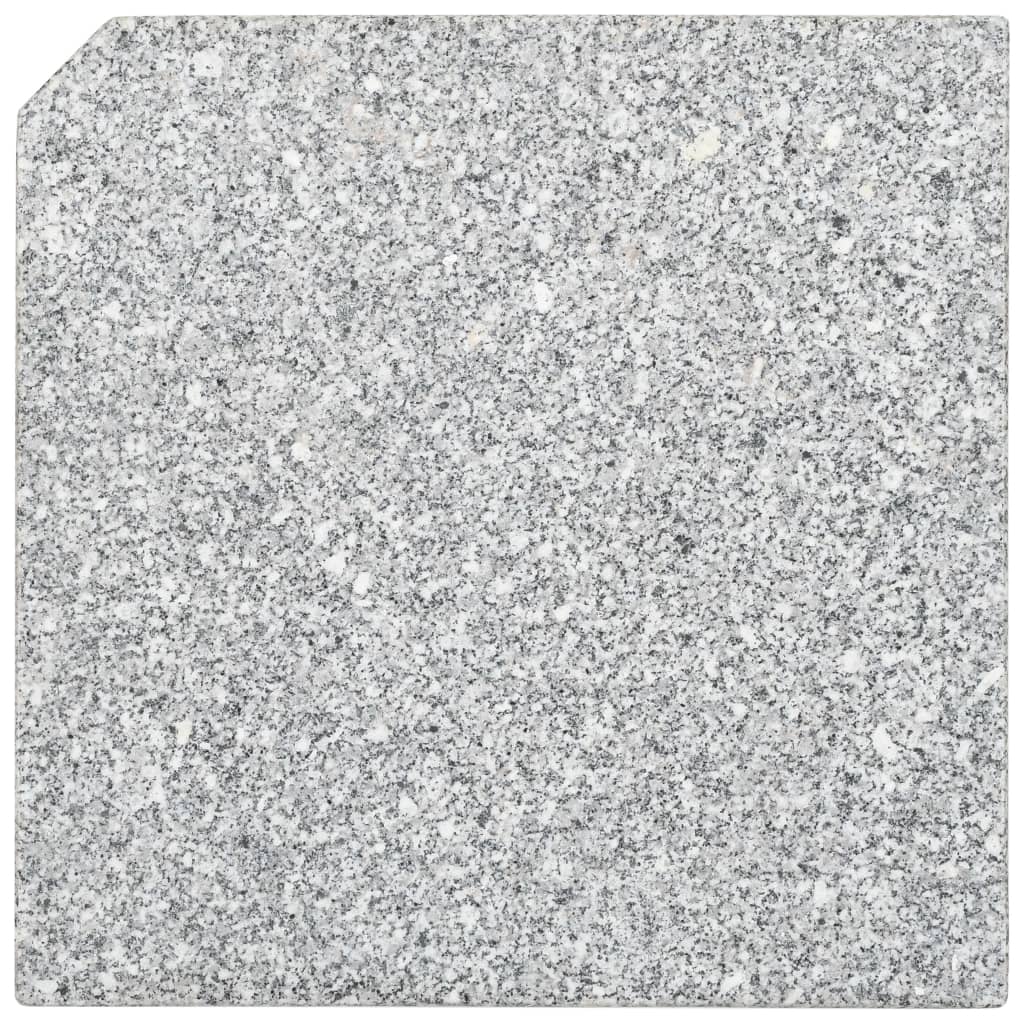 vidaXL Umbrella Weight Plates 4 pcs Grey Granite Square 100 kg