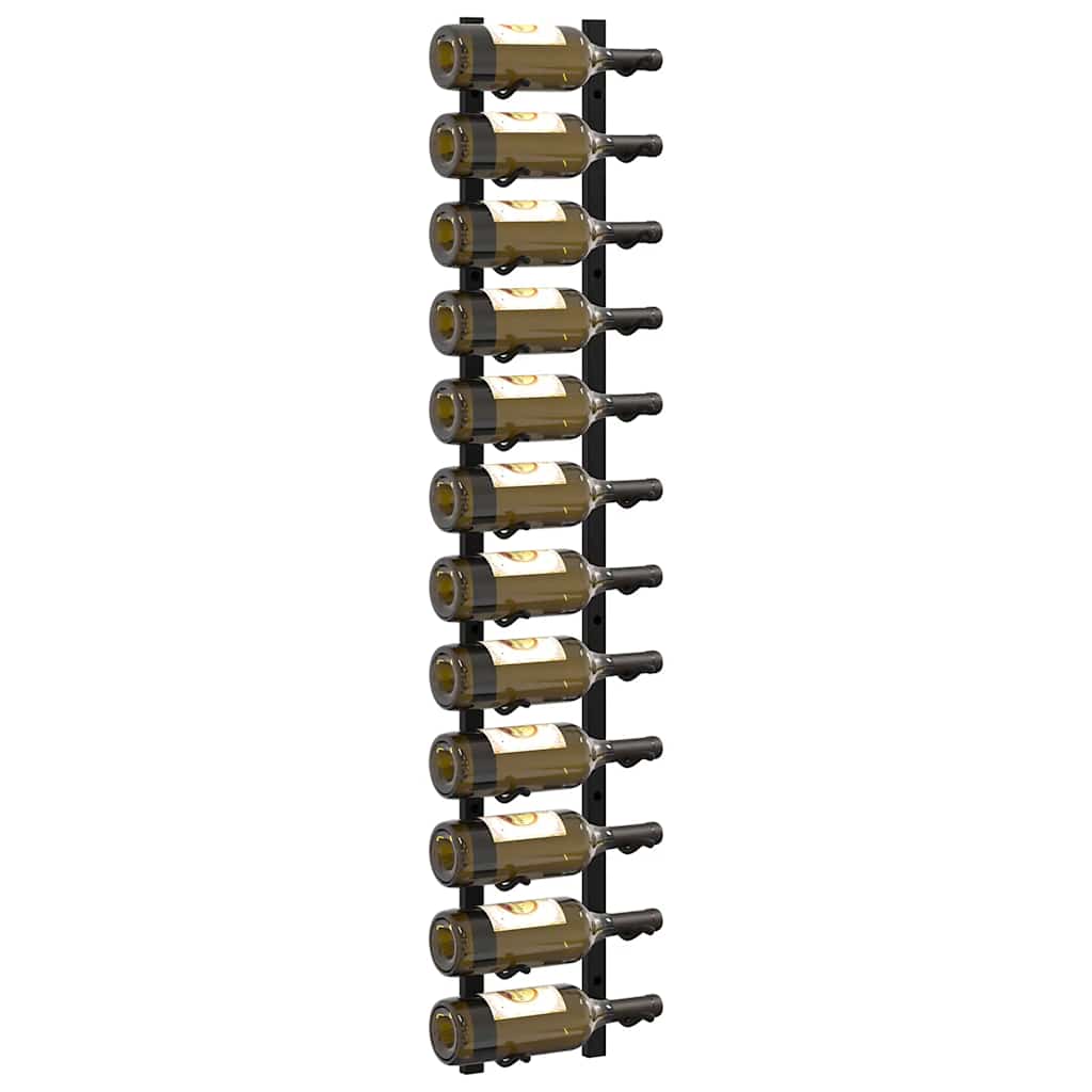 vidaXL Wall Mounted Wine Racks for 12 Bottles 2 pcs Black Iron