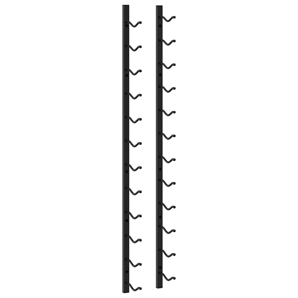 282467 vidaXL Wall Mounted Wine Racks for 12 Bottles 2 pcs Black Iron