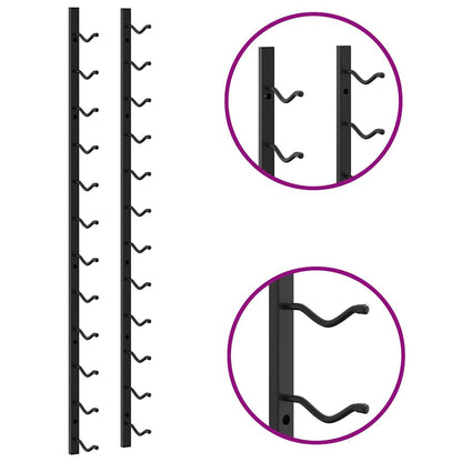 vidaXL Wall Mounted Wine Racks for 12 Bottles 2 pcs Black Iron
