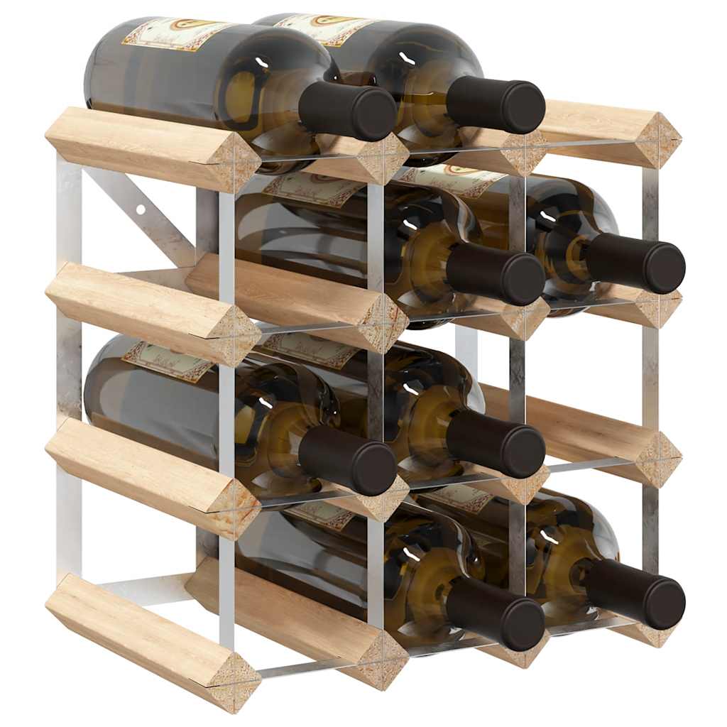 282468 vidaXL Wine Rack for 12 Bottles Solid Pinewood