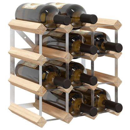 282468 vidaXL Wine Rack for 12 Bottles Solid Pinewood