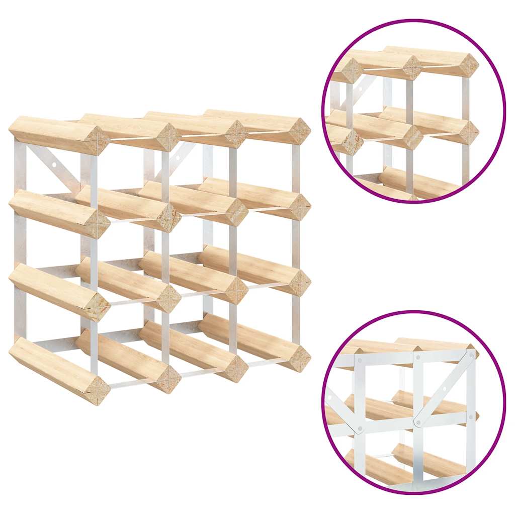vidaXL Wine Rack for 12 Bottles Solid Pinewood