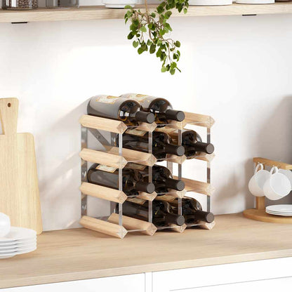 282468 vidaXL Wine Rack for 12 Bottles Solid Pinewood
