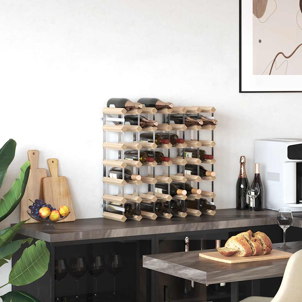 vidaXL Wine Rack for 42 Bottles Solid Pinewood