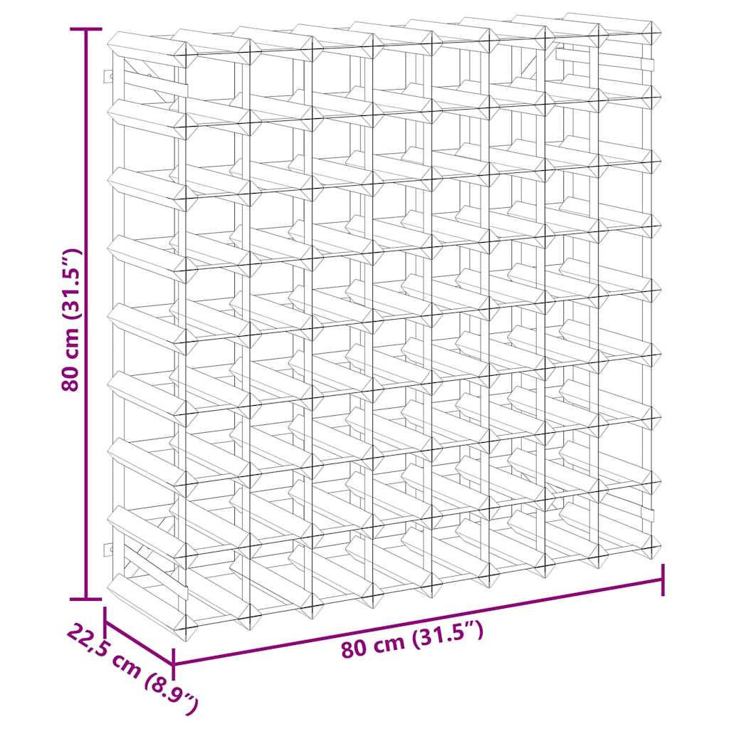 vidaXL Wine Rack for 72 Bottles Solid Pinewood