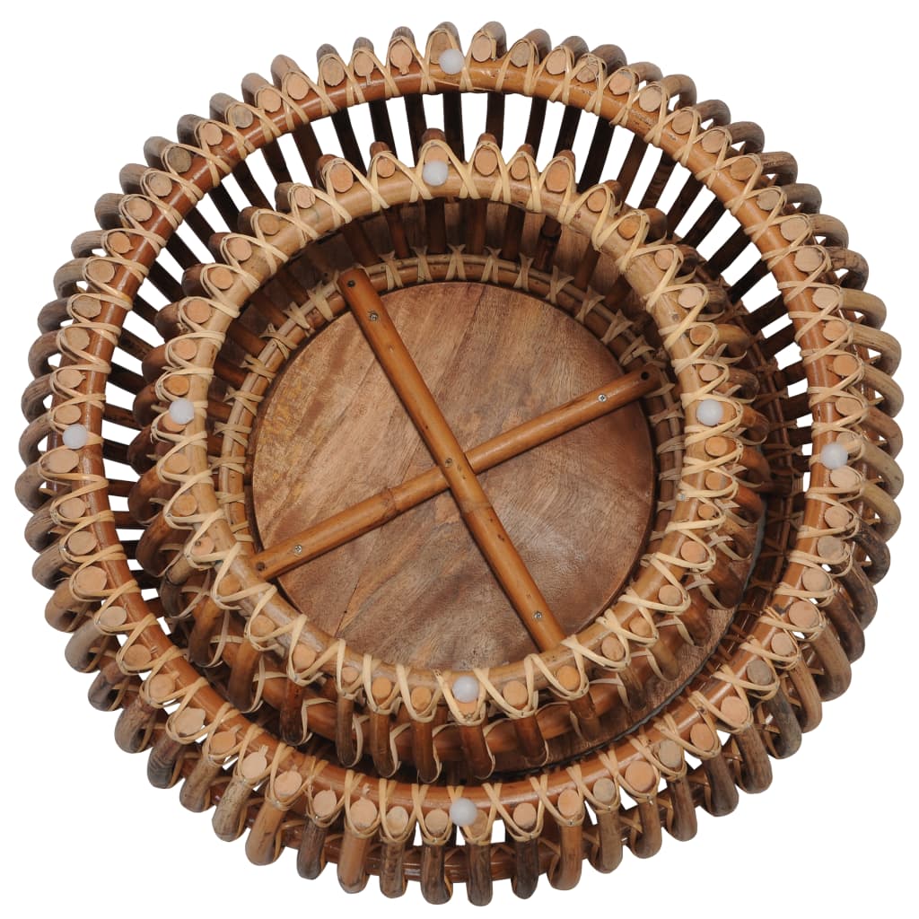vidaXL Coffee Tables 2 pcs Natural Rattan
