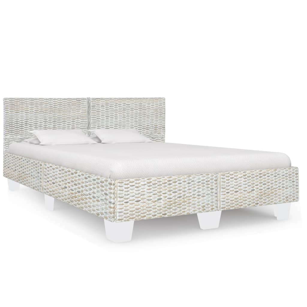 vidaXL Bed Frame | Grey | Mahogany wood | Double | Bed Frame | Rectangular