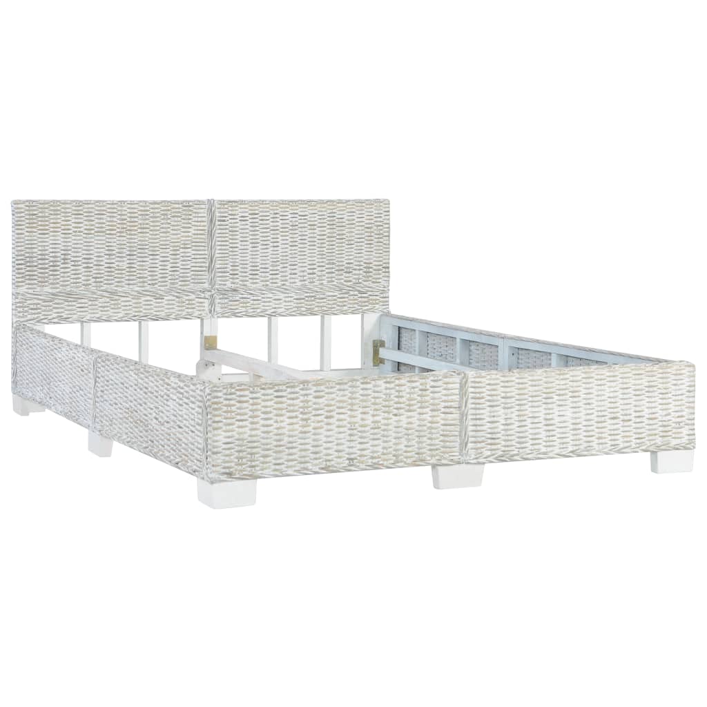 vidaXL Bed Frame | Grey | Mahogany wood | Double | Bed Frame | Rectangular