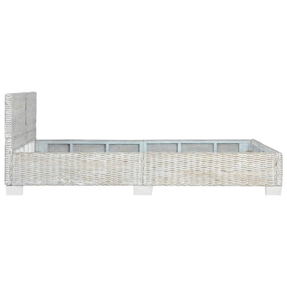 vidaXL Bed Frame without Mattress Grey Natural Rattan 140x200 cm