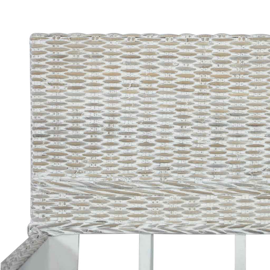 vidaXL Bed Frame without Mattress Grey Natural Rattan 140x200 cm