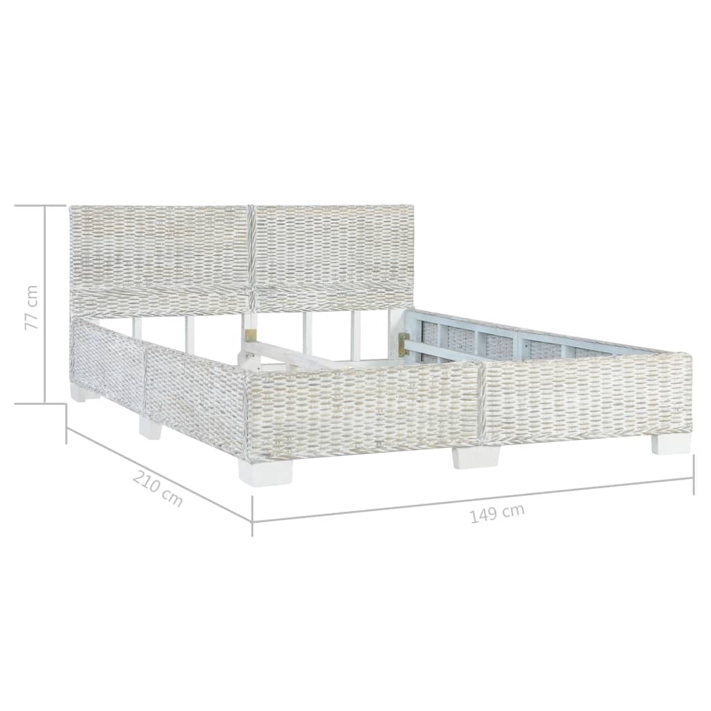 vidaXL Bed Frame | Grey | Mahogany wood | Double | Bed Frame | Rectangular