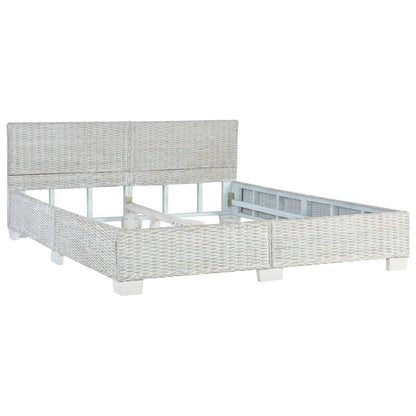 vidaXL Bed Frame without Mattress Grey Natural Rattan 160x200 cm