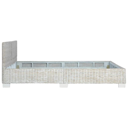 vidaXL Bed Frame without Mattress Grey Natural Rattan 160x200 cm