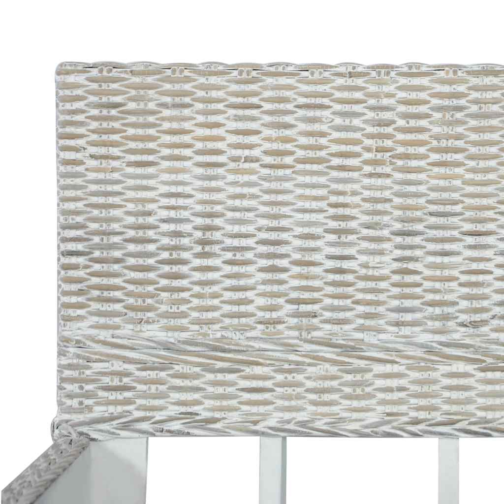 vidaXL Bed Frame without Mattress Grey Natural Rattan 180x200 cm Super King