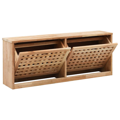 vidaXL Shoe Storage Bench 94x20x38 cm Solid Walnut Wood