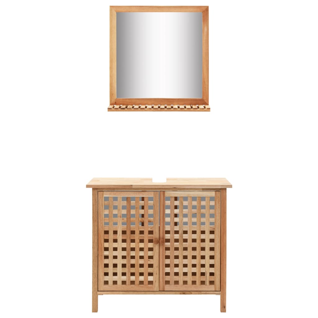 vidaXL Storage Cabinet | Natural | Solid walnut wood and plywood | Medium