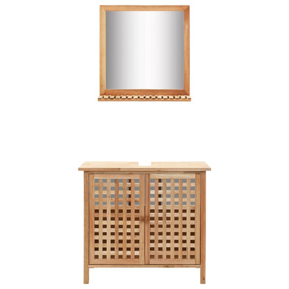 vidaXL Storage Cabinet | Natural | Solid walnut wood and plywood | Medium