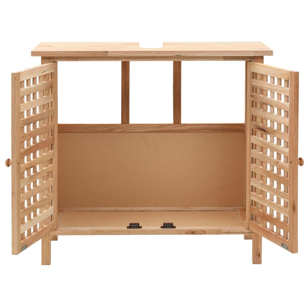 vidaXL Storage Cabinet | Natural | Solid walnut wood and plywood | Medium