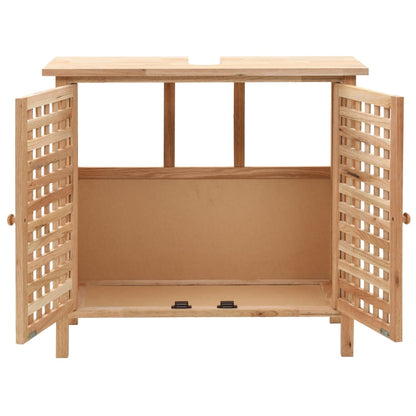 vidaXL Storage Cabinet | Natural | Solid walnut wood and plywood | Medium