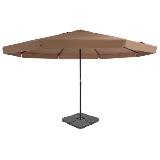vidaXL Garden Parasol | Taupe, Black | Aluminium, Steel, Plastic | Large