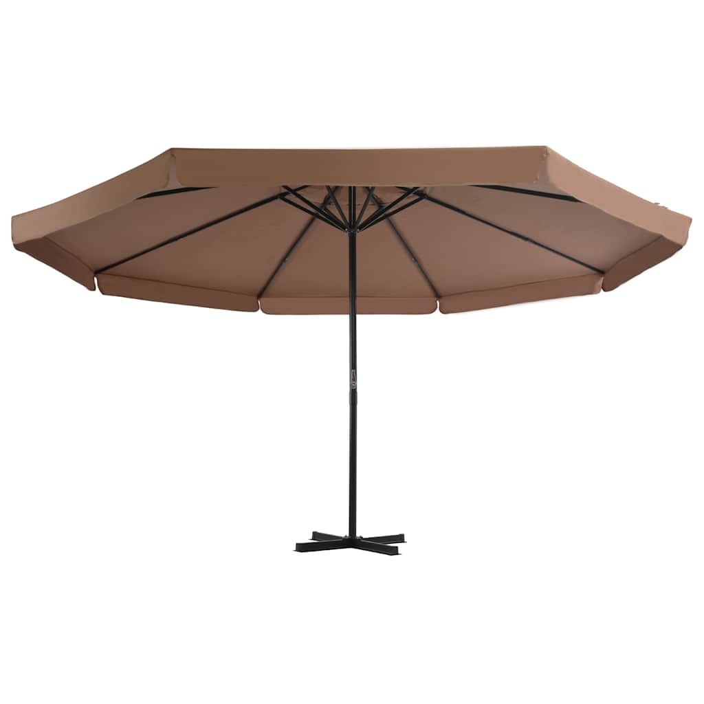 vidaXL Garden Parasol | Taupe, Black | Aluminium, Steel, Plastic | Large