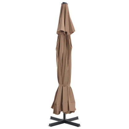 vidaXL Garden Parasol | Taupe, Black | Aluminium, Steel, Plastic | Large