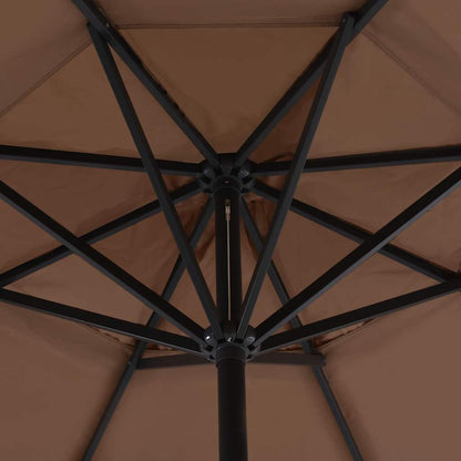 vidaXL Garden Parasol | Taupe, Black | Aluminium, Steel, Plastic | Large