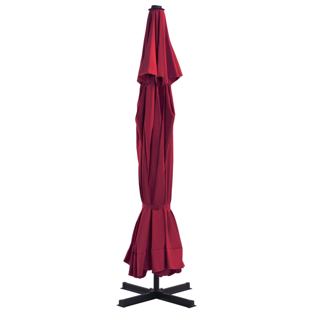 vidaXL Garden Parasol | Red | Aluminium, Steel, Plastic | Large