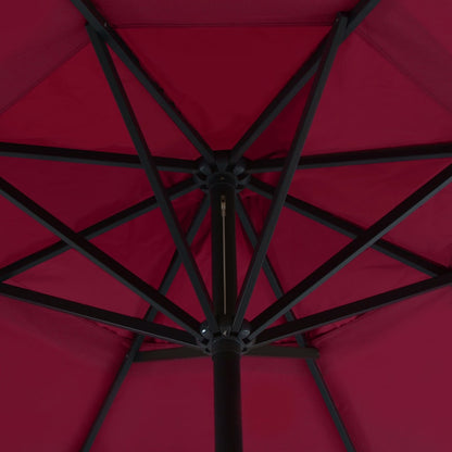 vidaXL Garden Parasol | Red | Aluminium, Steel, Plastic | Large
