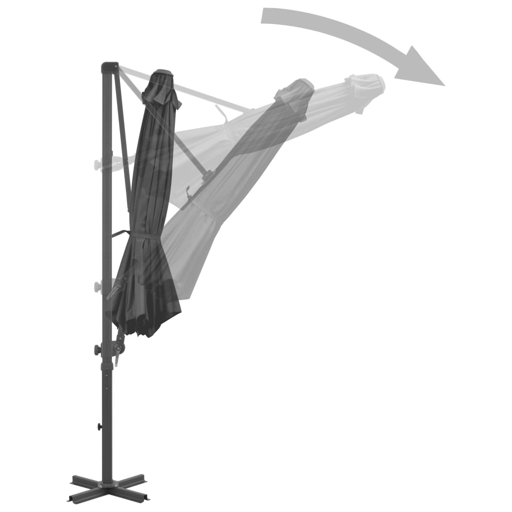 vidaXL Garden Parasol with Portable Base Anthracite
