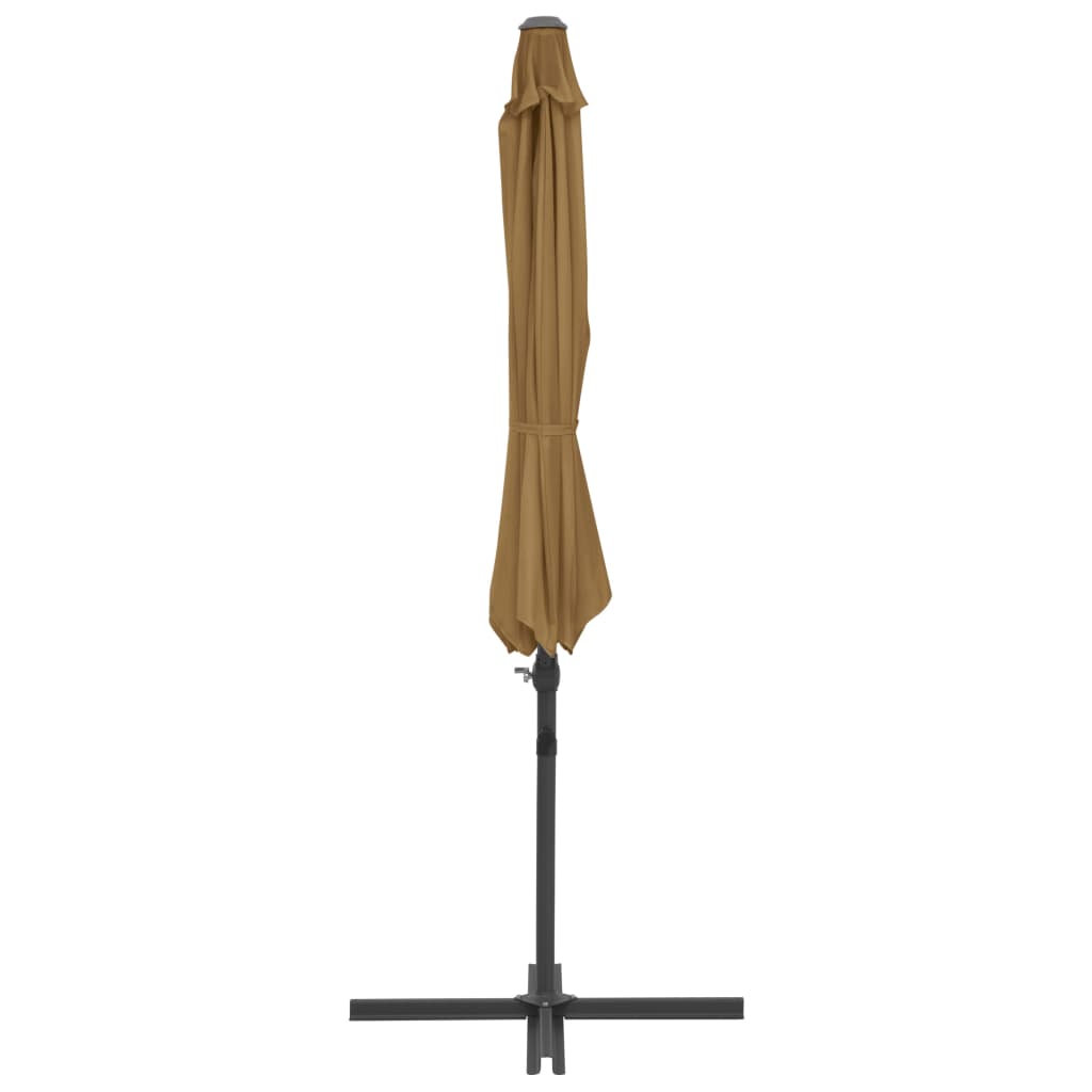 vidaXL Garden Parasol | Taupe | Aluminium | Large | Rotatable | Garden Parasol