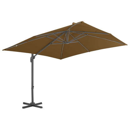vidaXL Garden Parasol | Taupe | Aluminium, Steel, Plastic | 3 x 3 m