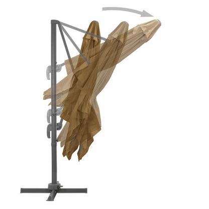 vidaXL Garden Parasol | Taupe | Aluminium, Steel, Plastic | 3 x 3 m