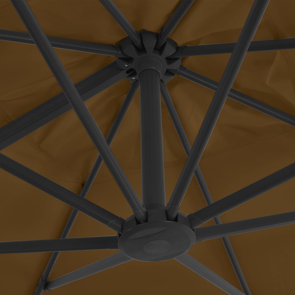 vidaXL Garden Parasol | Taupe | Aluminium, Steel, Plastic | 3 x 3 m