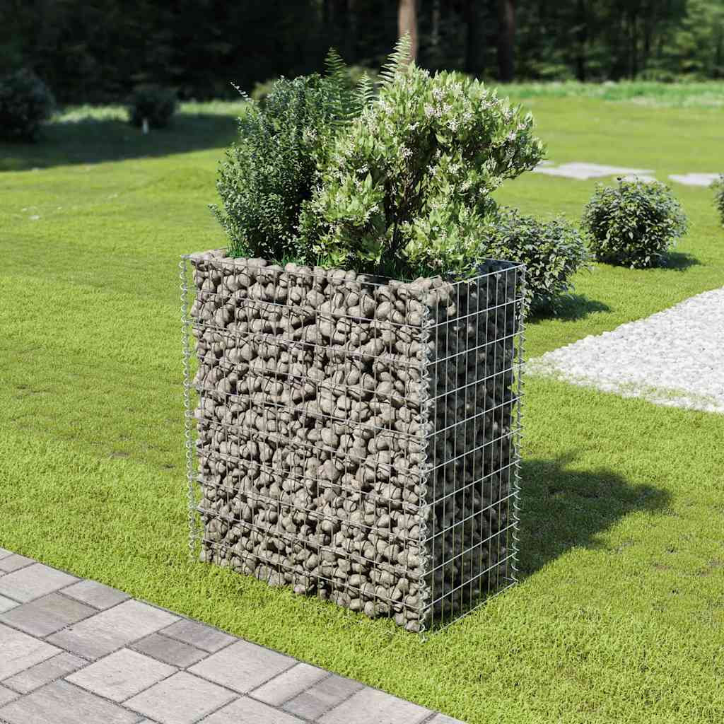 143568 vidaXL Gabion Raised Bed Galvanised Steel 90x50x100 cm