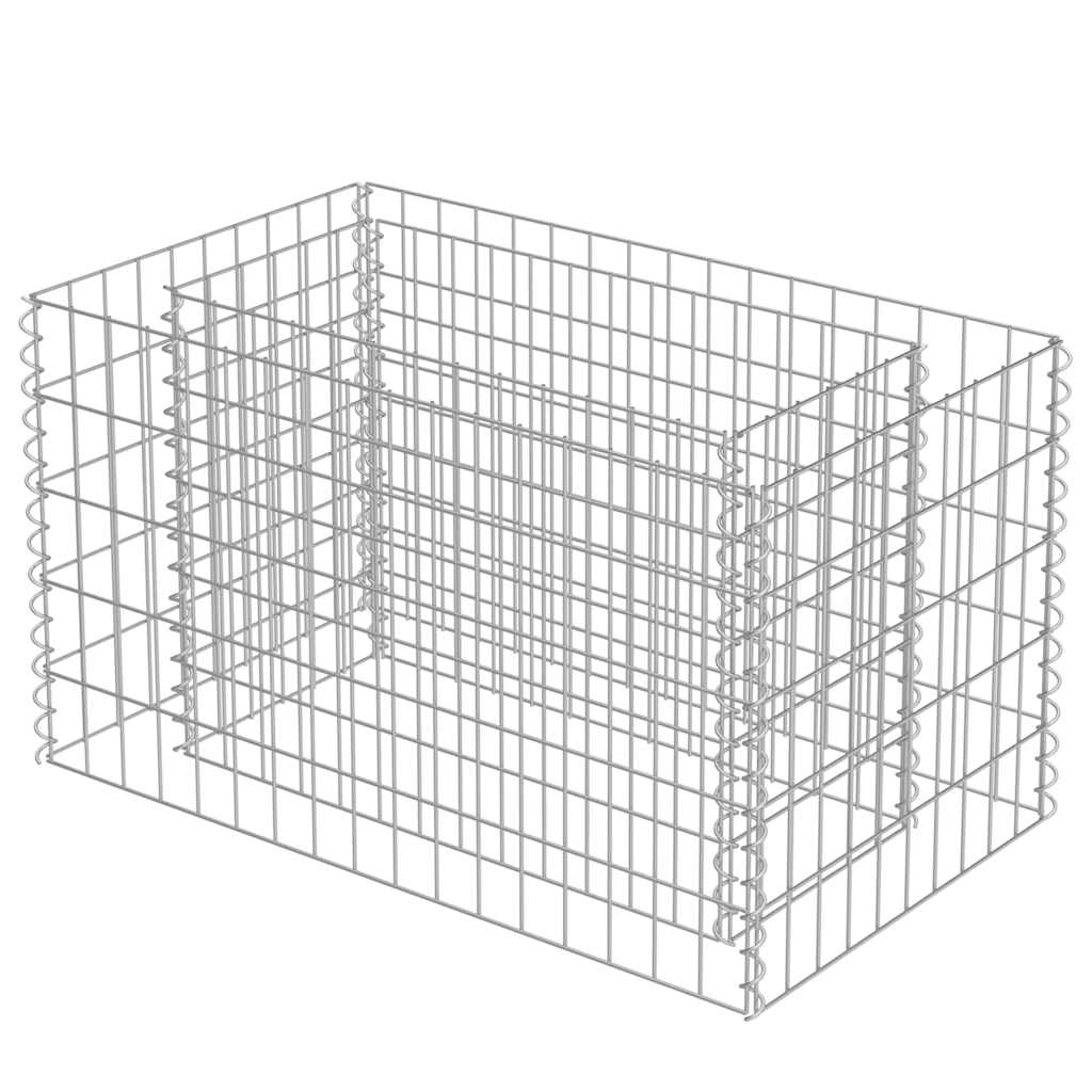 143569 vidaXL Gabion Raised Bed Galvanised Steel 90x50x50 cm