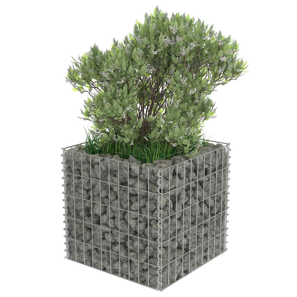 143570 vidaXL Gabion Raised Bed Galvanised Steel 50x50x50 cm