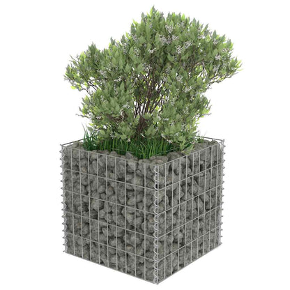 143570 vidaXL Gabion Raised Bed Galvanised Steel 50x50x50 cm