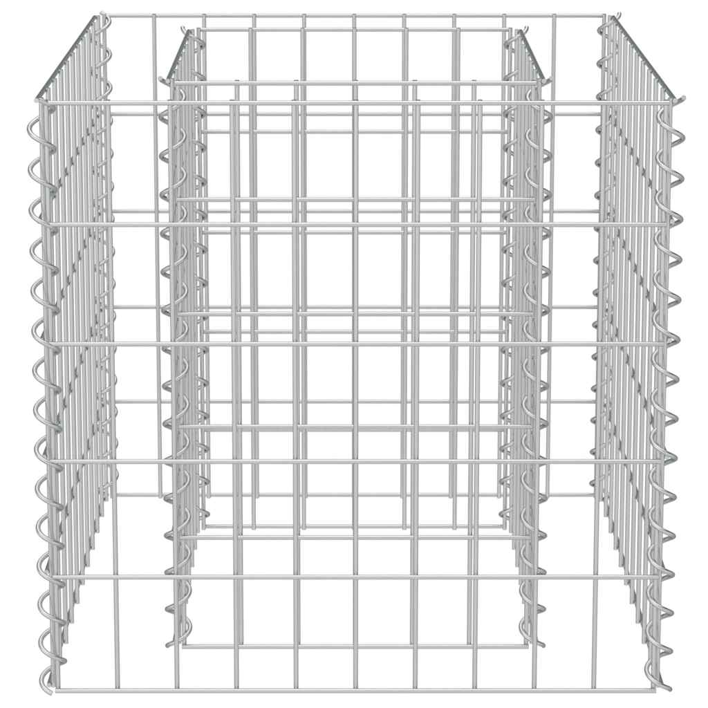 vidaXL Gabion Raised Bed Galvanised Steel 50x50x50 cm