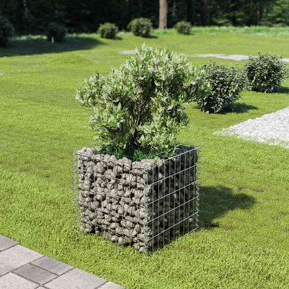 143570 vidaXL Gabion Raised Bed Galvanised Steel 50x50x50 cm