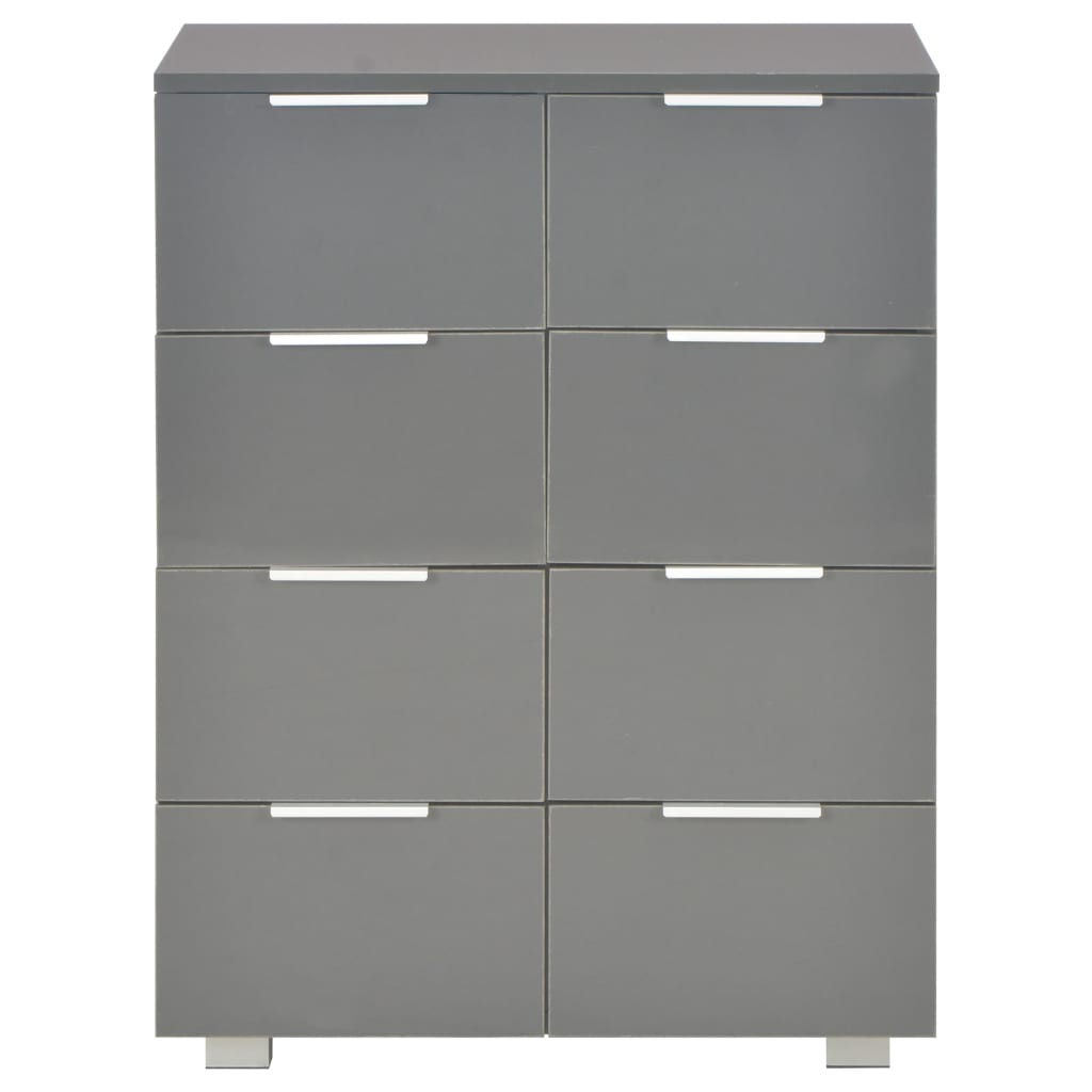 vidaXL Sideboard High Gloss Grey 60x35x80 cm Engineered Wood